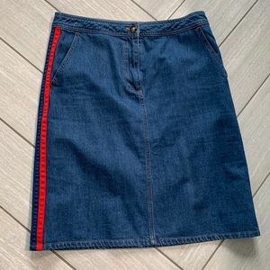 Boden Jean skirt tux red blue Stripe 8